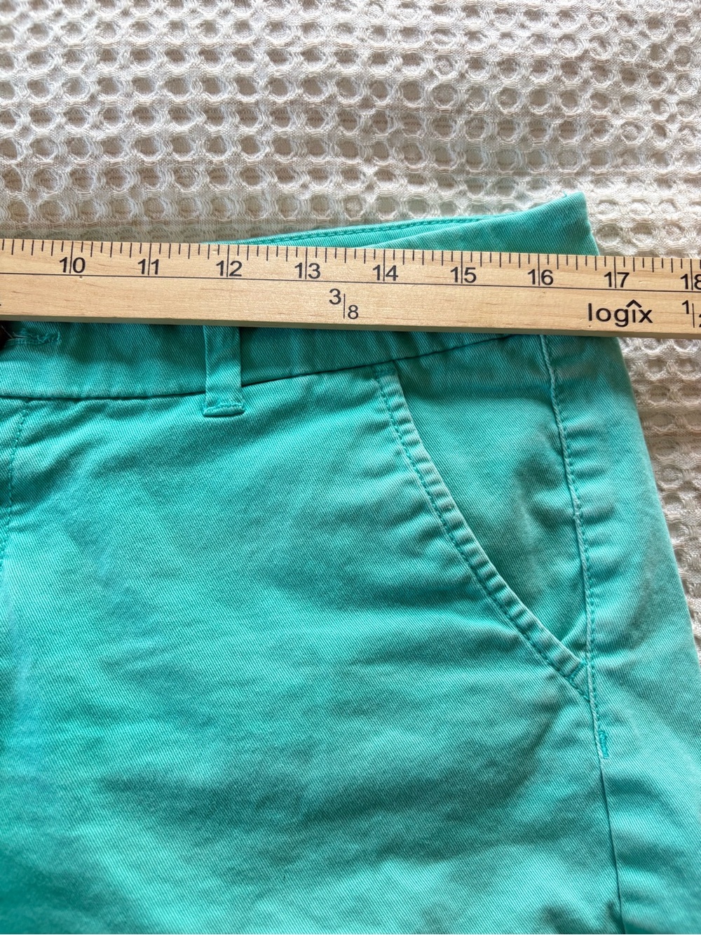 Womens Teal Chino Shorts - Stretch Midi Size 8, 5” inseam - Summer Casual - Picture 9 of 11